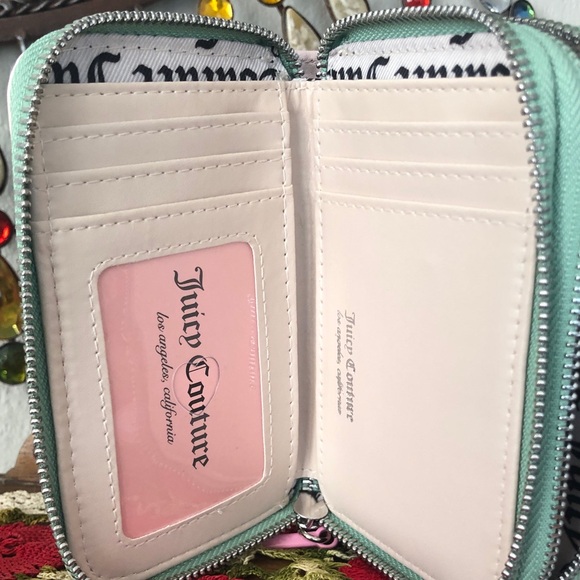 NWT Juicy Couture Retro Green Juicy Girl Rule Zip Around Wallet - Picture 7 of 11